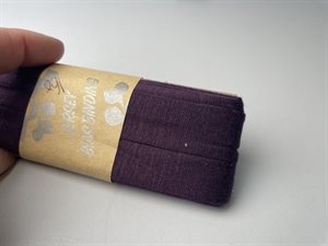 Jersey skråbånd - mørk violet, 20 mm og 3 meter